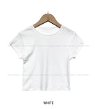 [U-BASIC] Lip Ribbed Crop Cap Short Sleeves