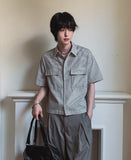 Robre double crop check short sleeve shirt