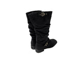 Sourcing Linen Buckle Middle Boots
