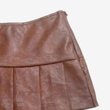 Martina Leather Jacket + Pleated Skirt Set