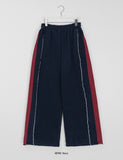 [unisex] Yukota banding string side pin tuck color matching brushed jogger pants