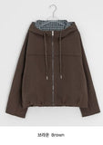 Behi Check Color Matching Hood Windbreaker