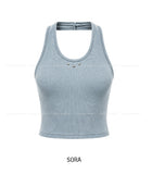Betty Studded Crop Halter Sleeveless