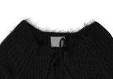 Helo Angora Rib Ribbon Knit Cardigan