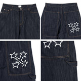Leton embroidery bermuda denim pants