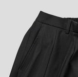 Ellier Three-Button Cropped Blazer Slacks Set
