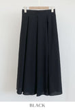 Cellua Pleated Flare Long Skirt