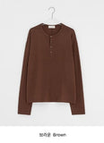 [unisex] Yansa Henley Neck Long Sleeve Tee