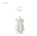 [Scrunchie set] Forming Button Flare Sleeveless Blouse