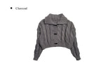 Latte Duffle Collar Knit Cardigan