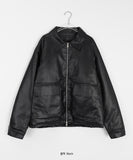 [unisex] Tenku Leather Two-Way String Quilted Over Jumper