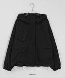 Tekedi Pocket String Hood Crop Wind Jumper