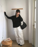 [MADE] Bart V-neck cable net punching knit