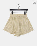 Ute Stripe Frill Tiered Banding Short Pants