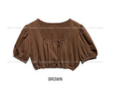 MUSE Lace Puff Crop Short Sleeve