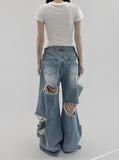 Philip Damage Wide Denim