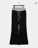 Emin Color Matching Banding Strap Pocket Bootcut Training Long Pants
