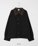 [unisex] Asne two-way string color matching collar jacket