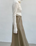 Turtleneck Ribbed Warmer T-Shirt