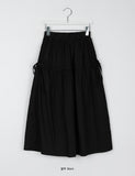 Kime Ribbon Banding Strap Cotton Long Skirt