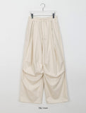 [unisex] Keiri pintuck banding parachute wide linen pants