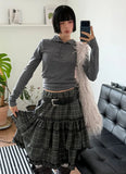 CHECK TIERED FRILL SKIRT