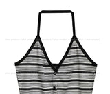 Multi strip knit halter sleeveless