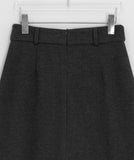 Tundro pintuck wool midi skirt