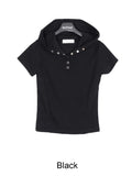 Erica Hood Button Short Sleeve
