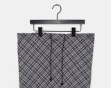 Daming Check Chiffon String Layered Long Skirt