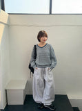Pushio Stripe V-Neck Knit