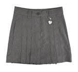 Cutting pleat midi skirt + keyring