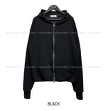 Henne Warmer Layered Two Way Hooded Zip-Up