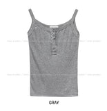 Folded ribbed snap sleeveless shirt