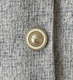 Kelberin Tweed Heart Neck Puff Short Jacket