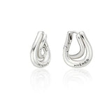 Etreve Silver Note Wave One-Touch Earrings
