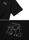 BUNNY CAT Embroidery Short Sleeve Tee