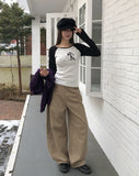 Cottie Flip Back Pocket Curved Cotton Pants
