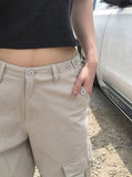 Haeran Two-Buckle Big Cargo Pocket Wide Pants