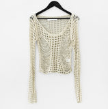 Pambi Boat Neck Mesh Knitwear