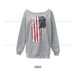 Vintage Flag Off-Shoulder Sweatshirt