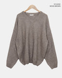 Noez V-Neck Lambs Wool Loose Fit Knit