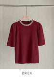 Tilli Pearl Neck Half Length Knit