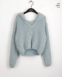 Lonti Angora Sailor Collar Button Cardigan