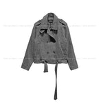 Faye Belted High Neck Double Jacket