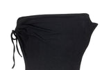 Nob Shirring Off-shoulder Ribbon Short Sleeve T-shirt