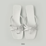 Basic Lovely Ribbon Twist Mules Summer Sandals Slippers