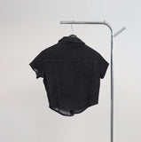 Pias denim cropped shirt