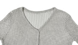 Band Punching Rib V-Neck Cardigan