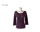 Deton Tencel Basic Round Three Quarter Sleeve T-Shirt